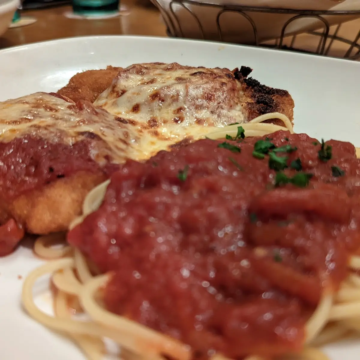Chicken Parmigiana with Spaghetti