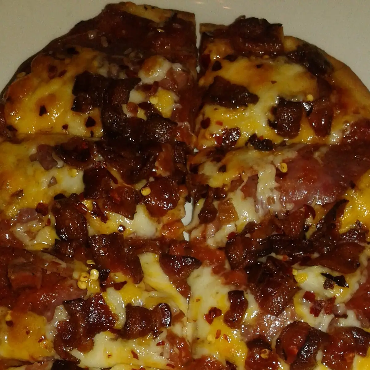 3 Meat 3 Cheese Flatbread Pizza
