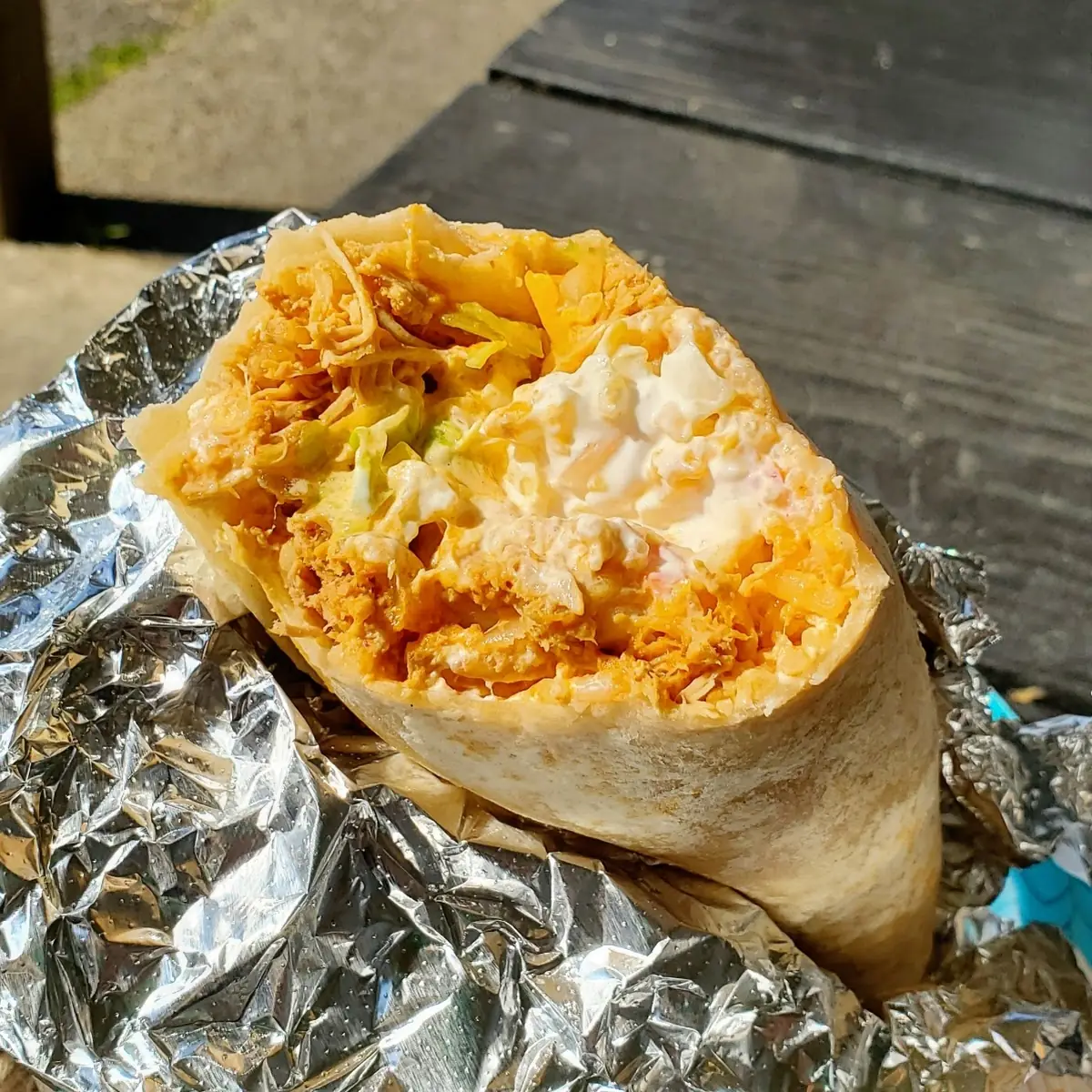 Tinga Burrito with Sour Cream