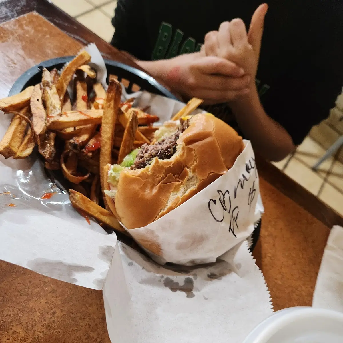 Cheese Burger and Fries