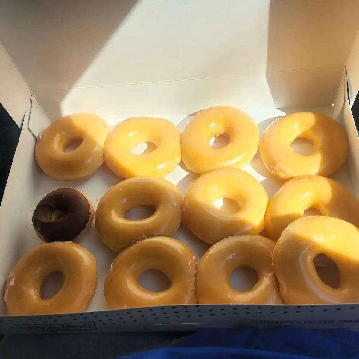 Glazed Donuts One Mini Chocolate