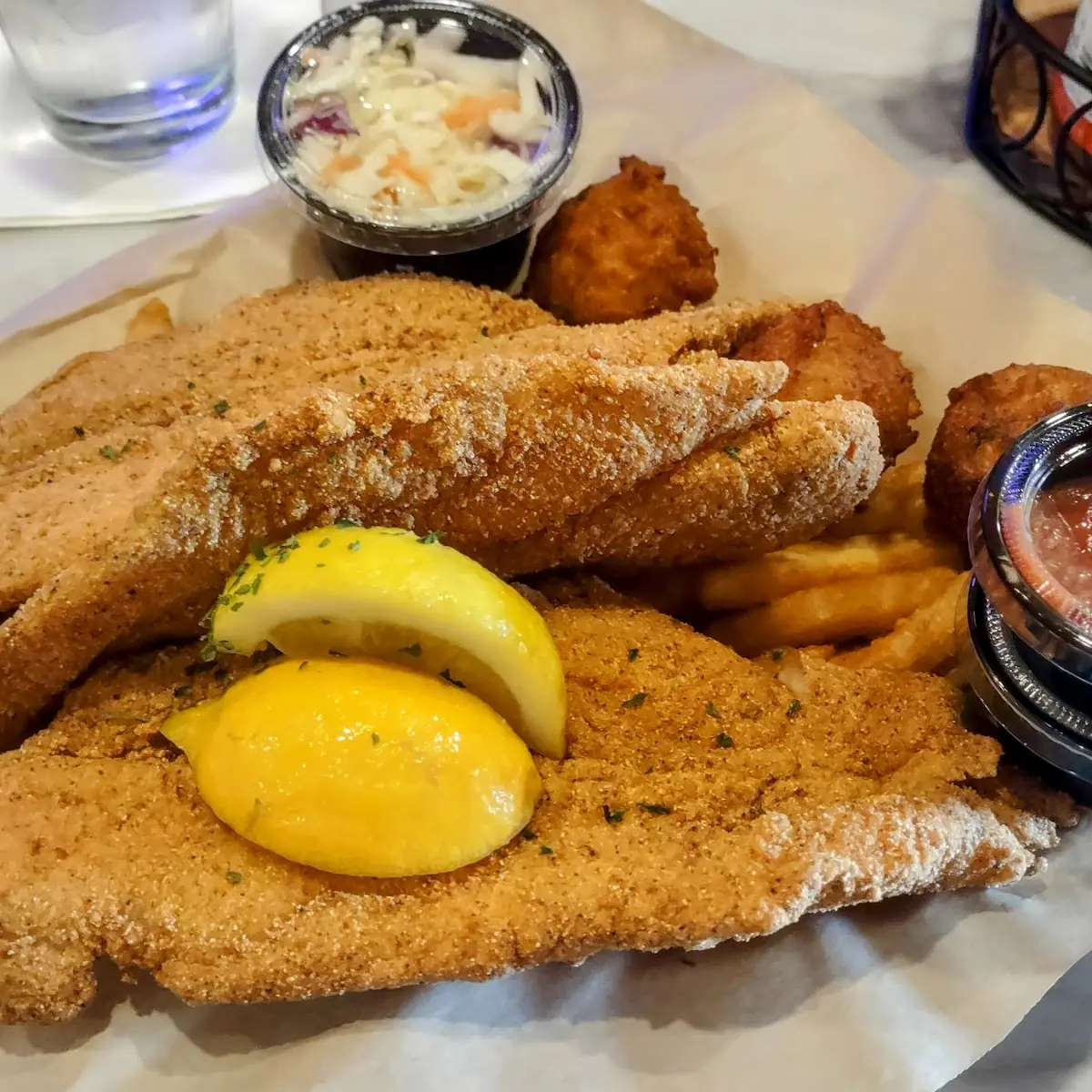 Fish Platter Grouper w Onion Rings