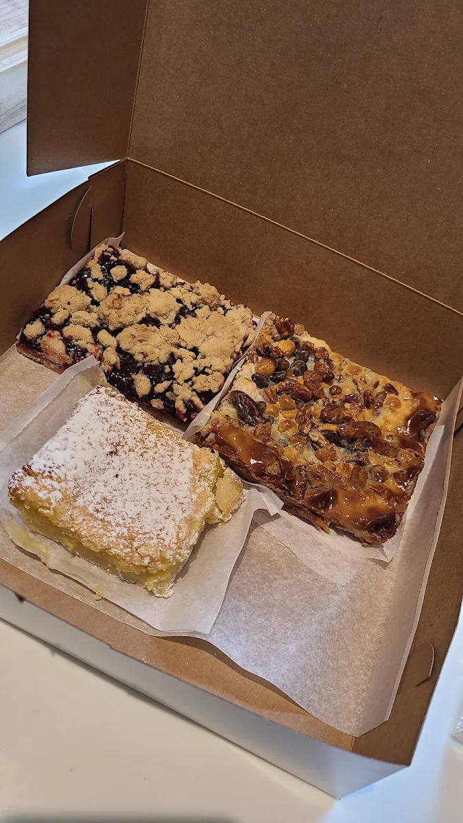 Top Left Raspberry Square Top Right 7 Layer Bar Bottom Lemon Bar