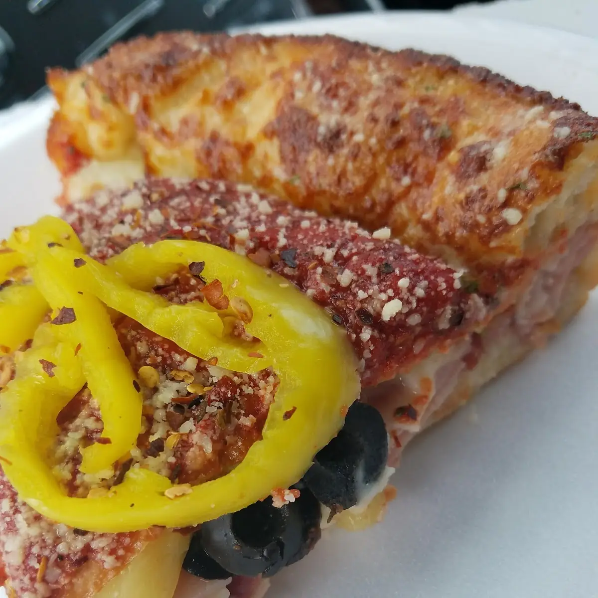 Cheese Detroit Style Stuffed Pizza