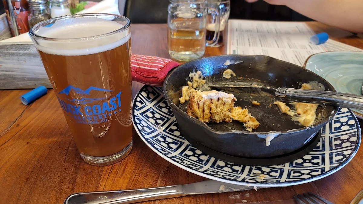 Beer and Mostly Eaten Cinnamon Roll