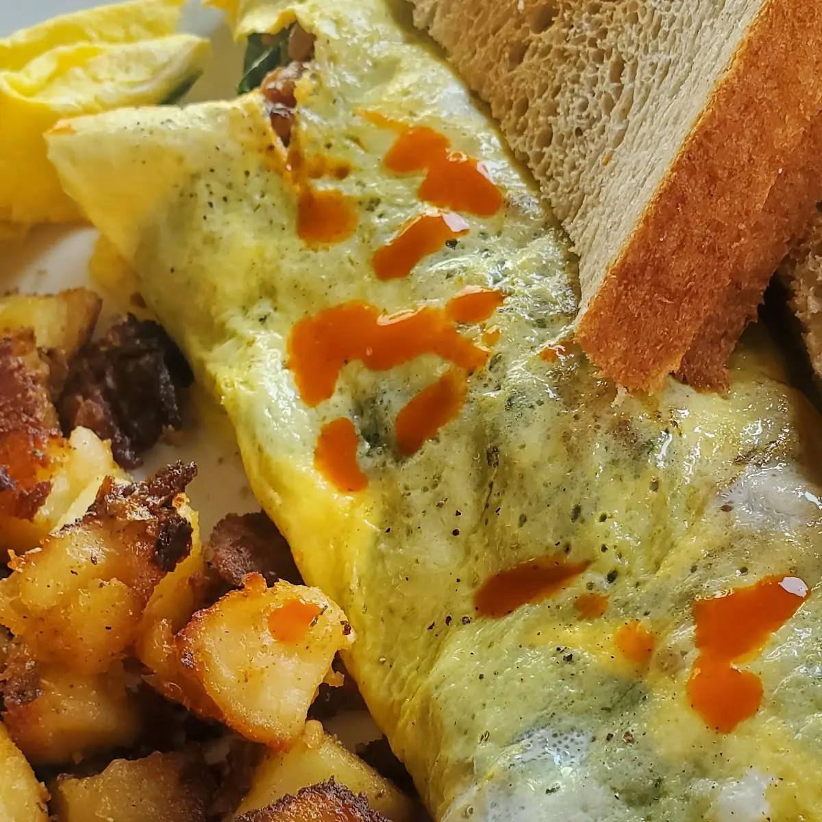 Two Eggs Homefries Toast