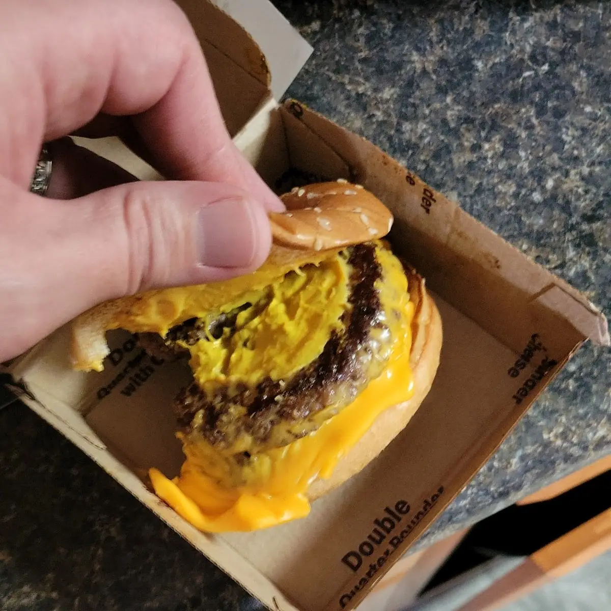 dbl Qtr Lbser with Cheese and Bacon Burger