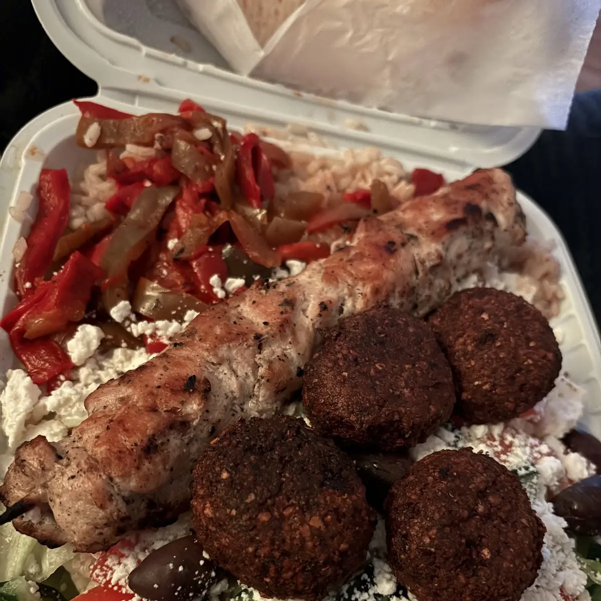 Falafel and Grape Leaves Platter