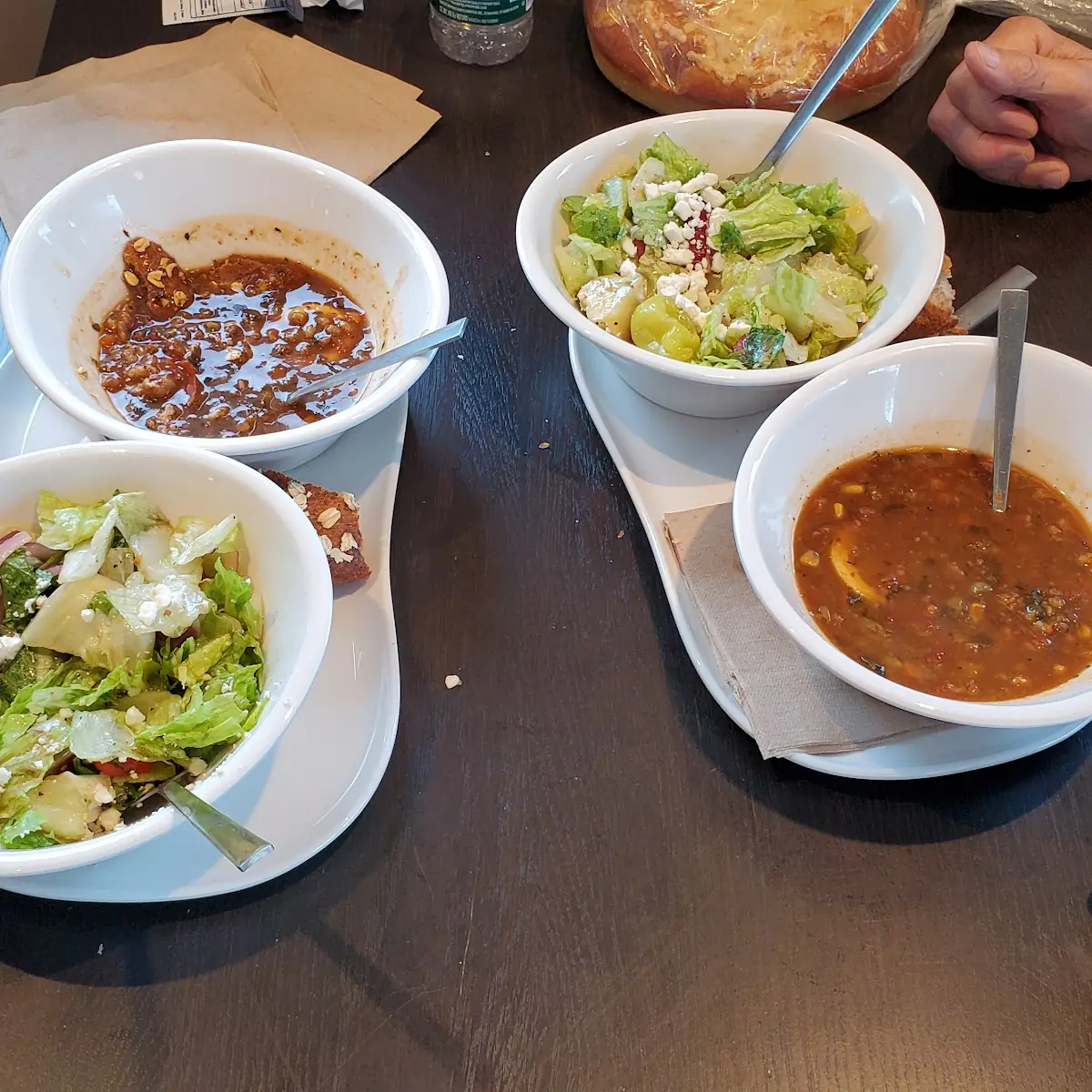 Vegetable Soup and Greek Salad