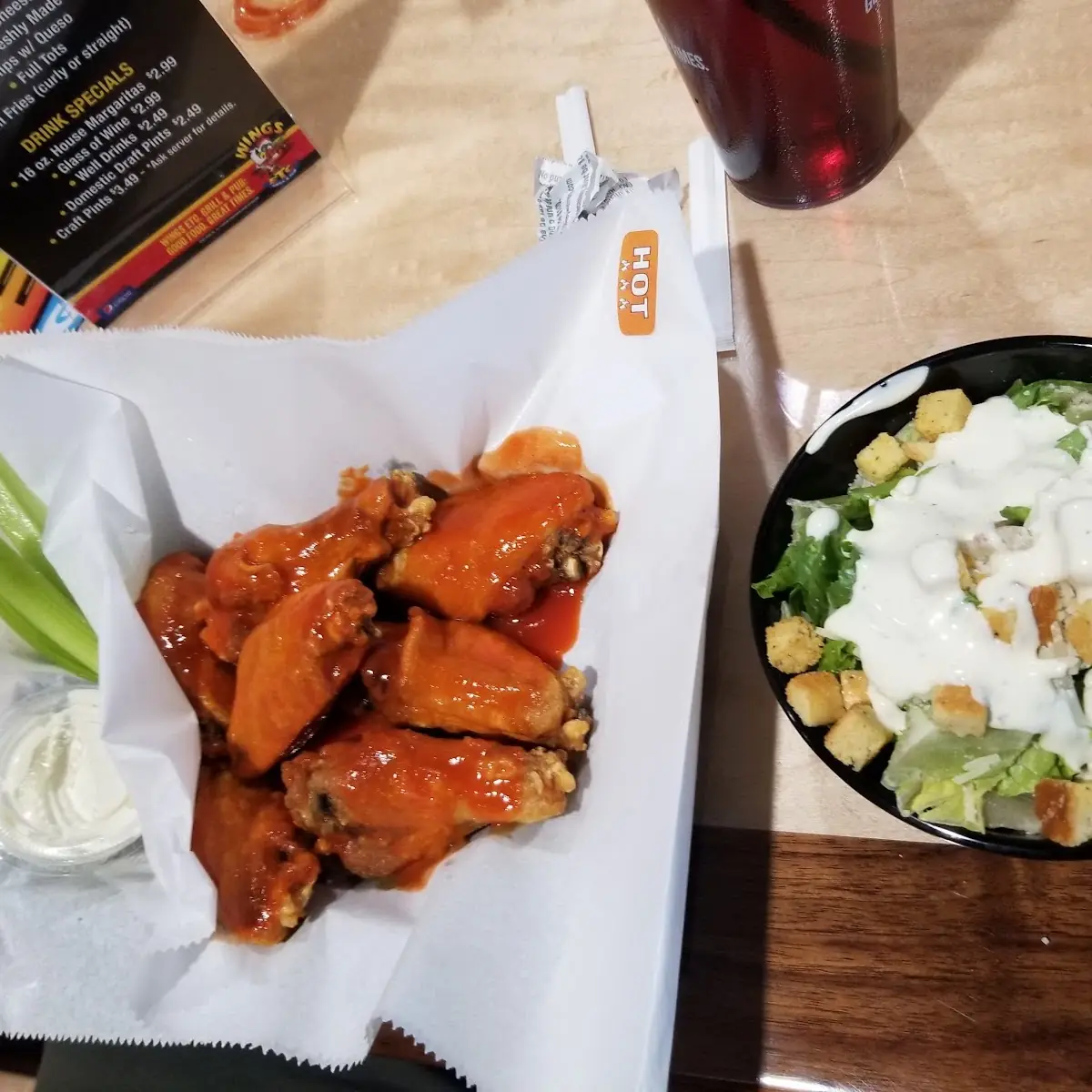 Wings and Side Salad