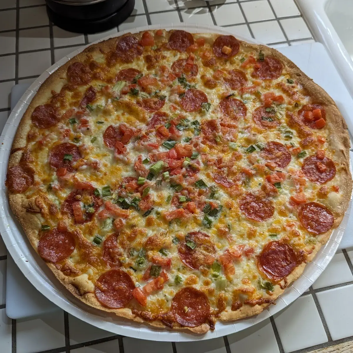 Thin Crust Garlic Chicken Hold the Chicken Add Regular Pepperoni