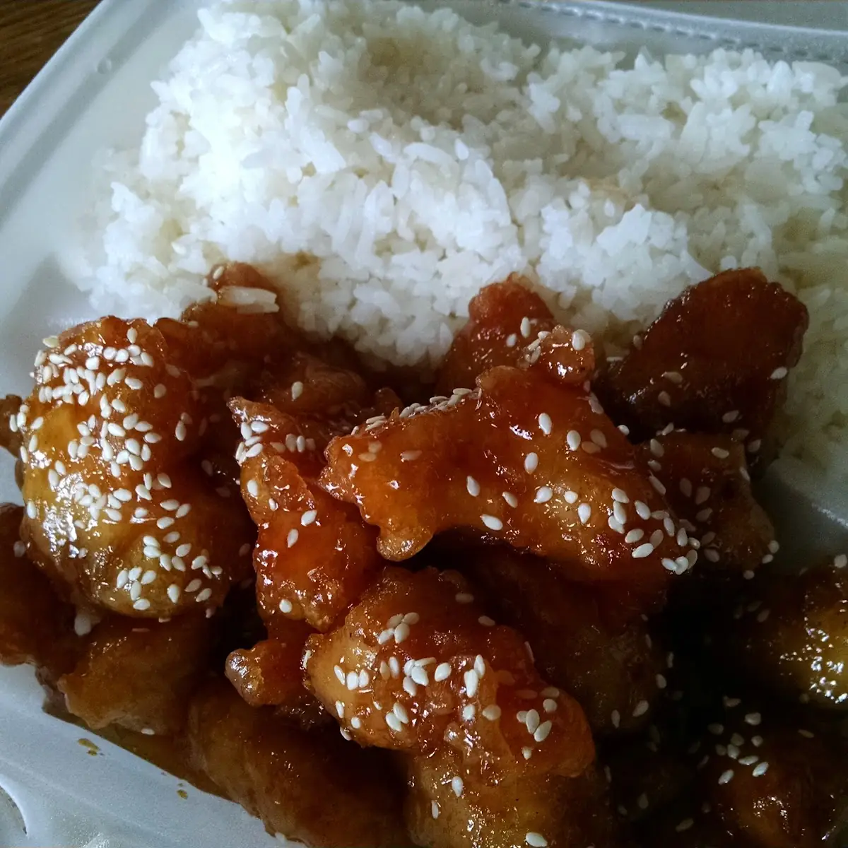 Sesame Chicken with Steamed White Rice
