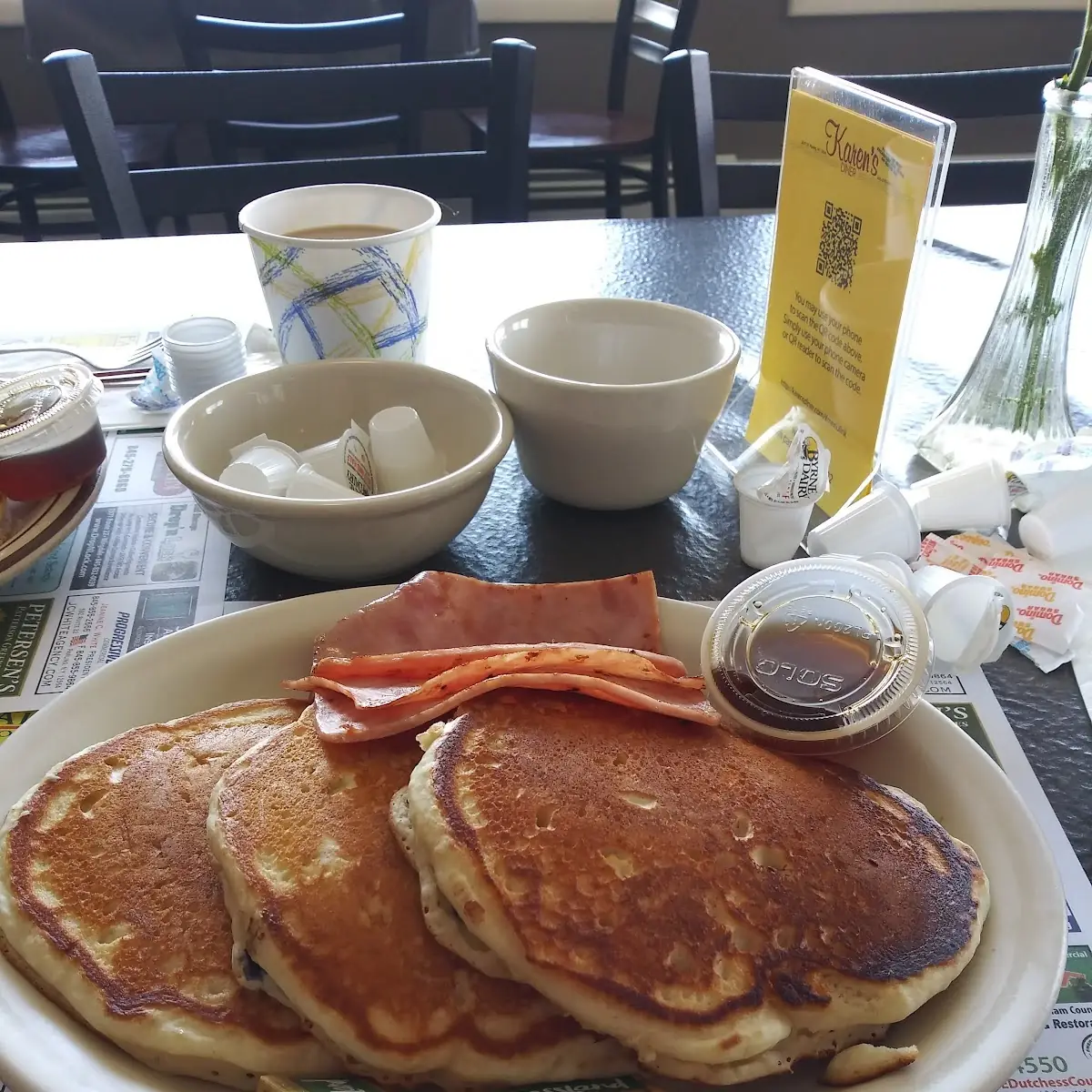 Blueberry Pancakes with Ham