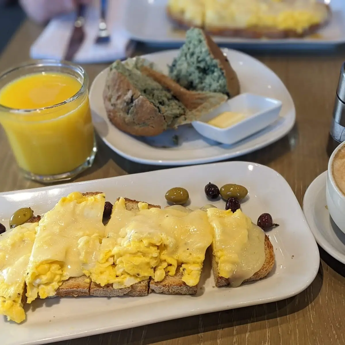 Egg Torta and a Blueberry Muffin