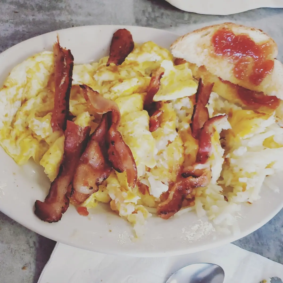 Egg White Scramble with Bacon