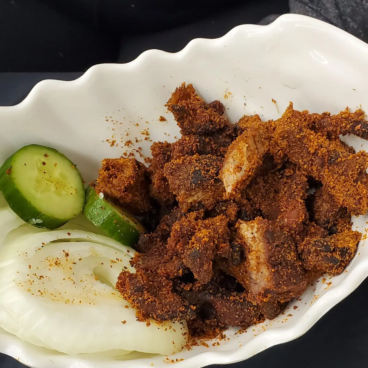 Suya (2 Skewers) and Vegetable