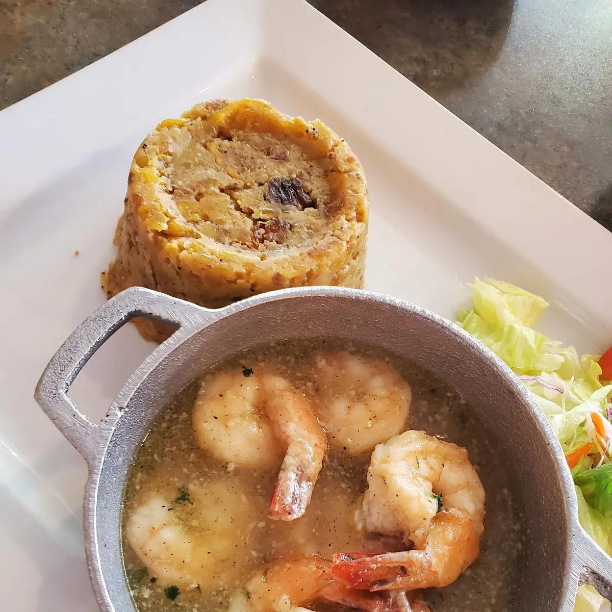 Mofongo with Shrimp and Garlic Sauce