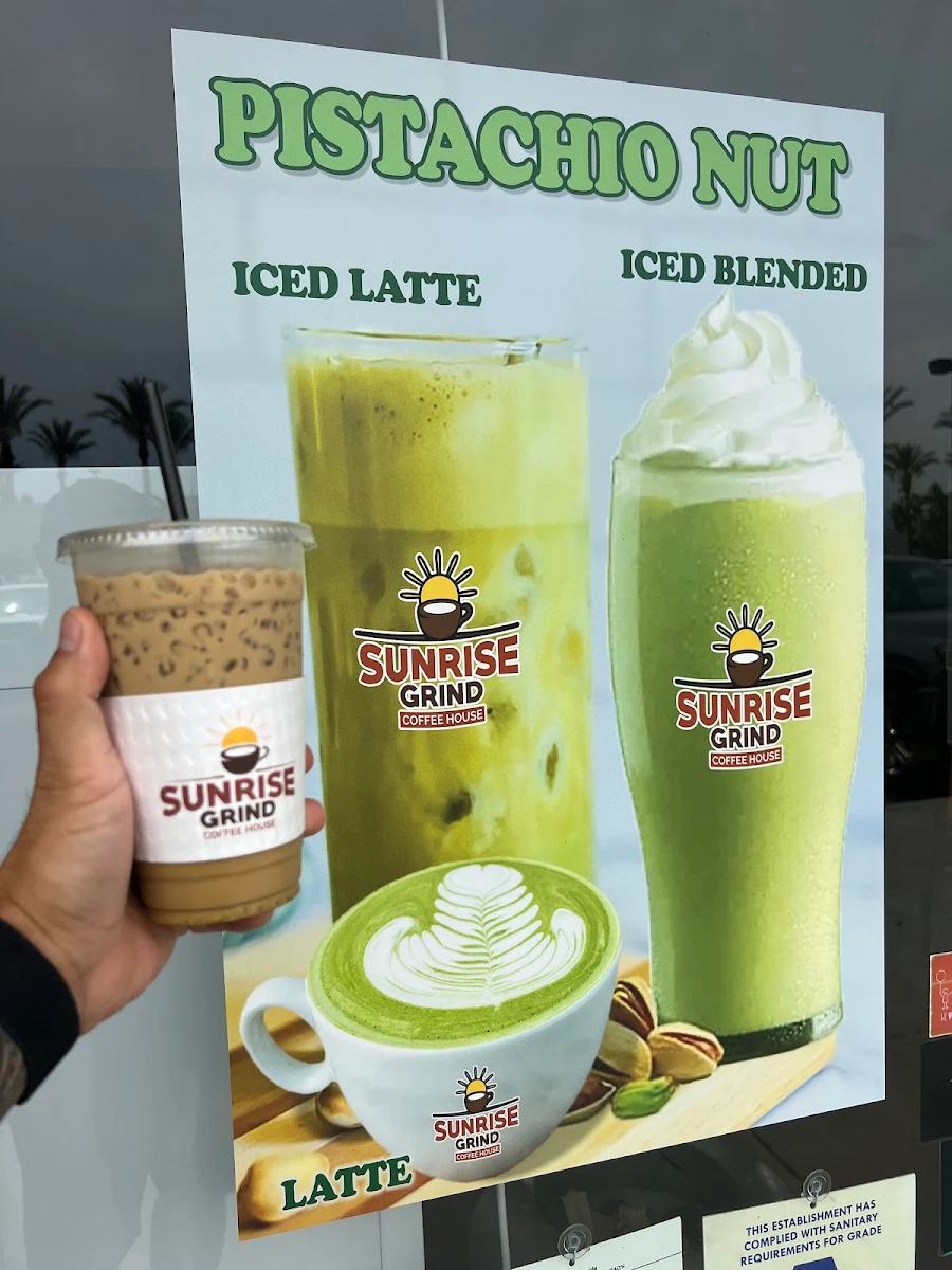 Iced Pistachio Nut Latte with Oat Milk