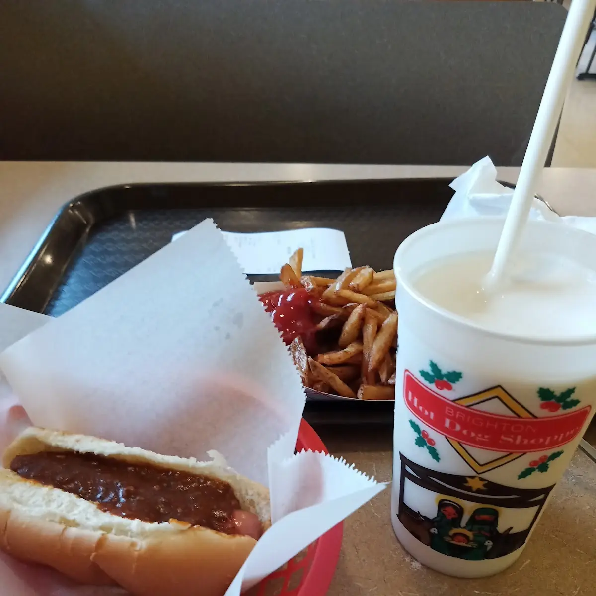 Dog with Chili Fries Milkshake