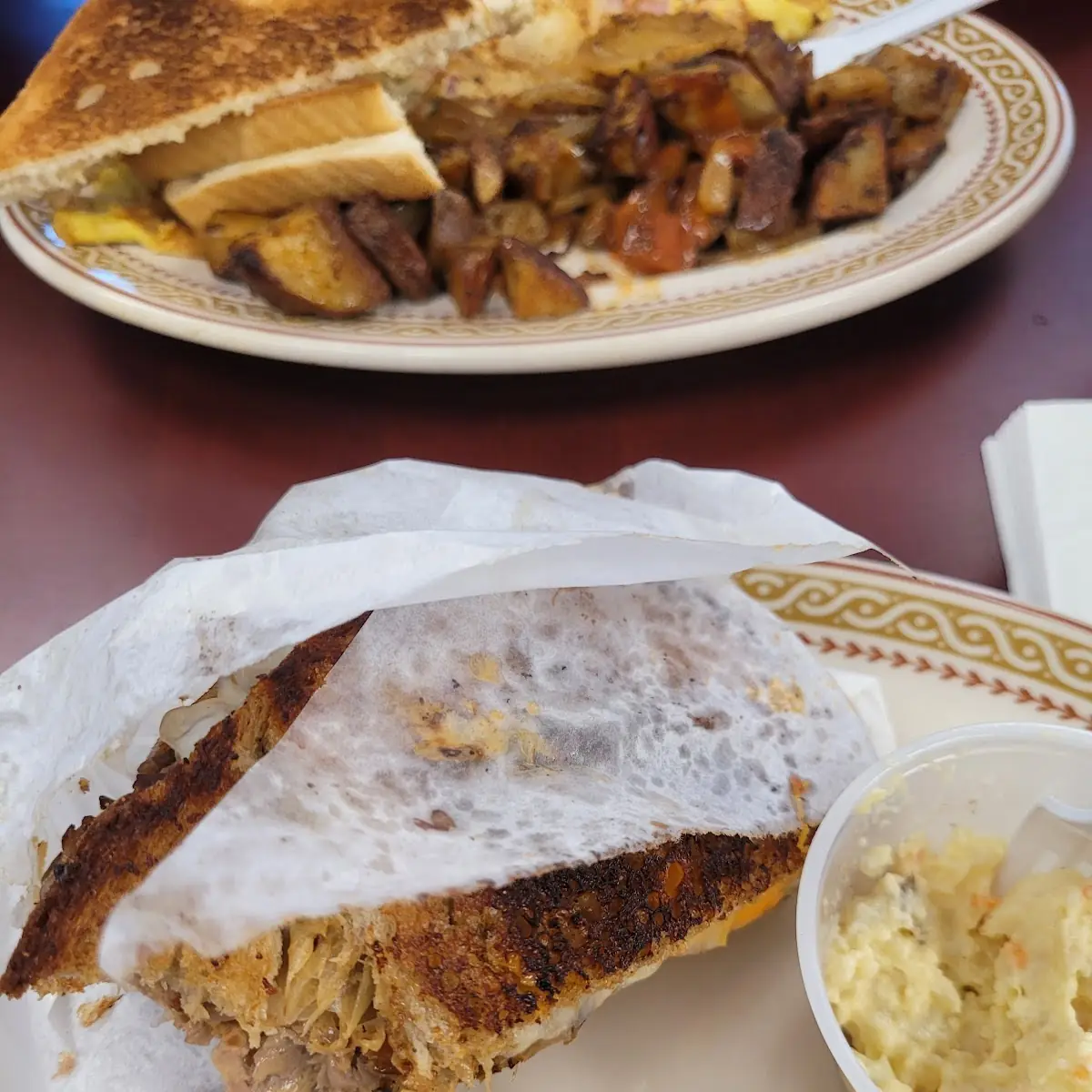 Reuben Sandwich and Potato Salad