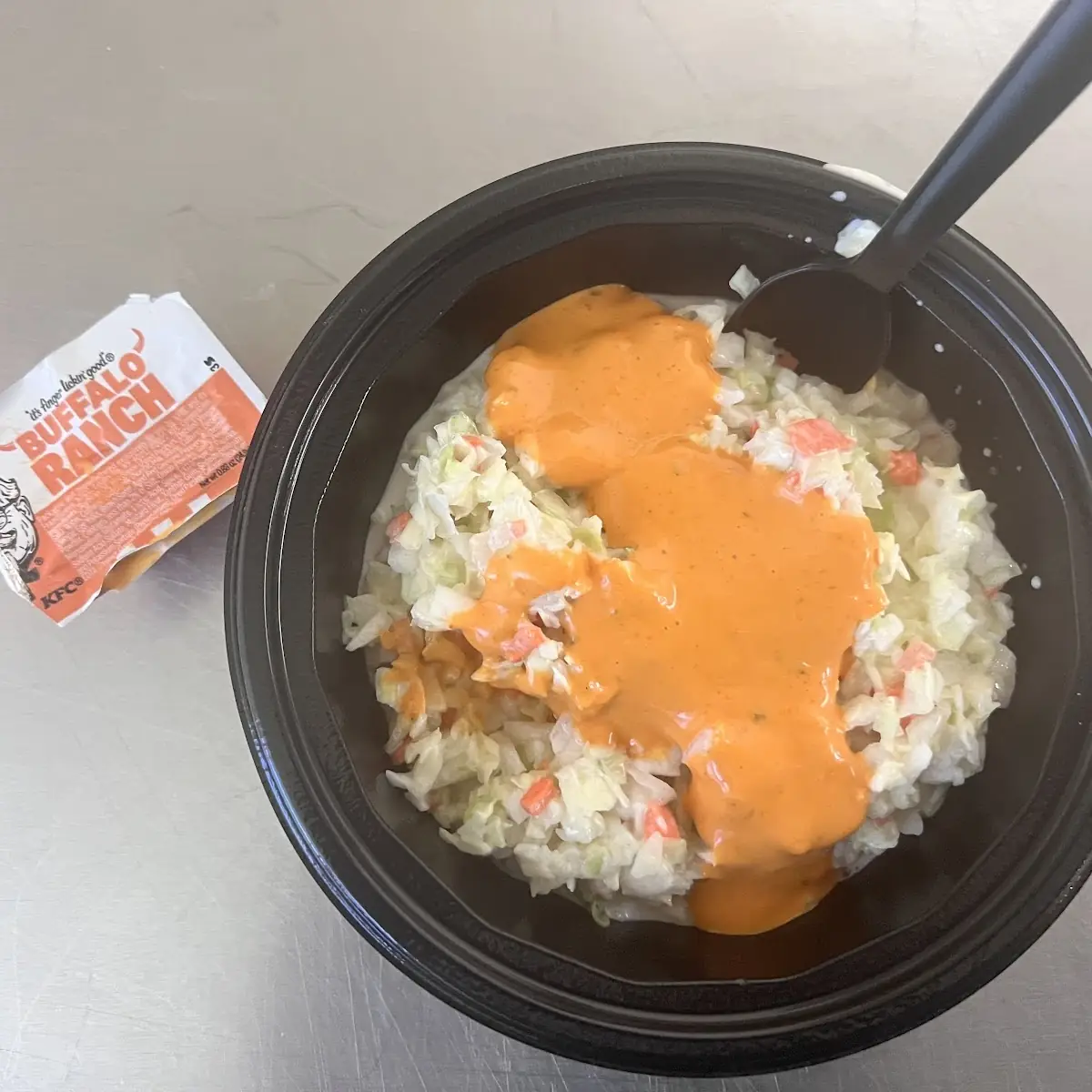 Coleslaw with Buffalo Ranch Sauce