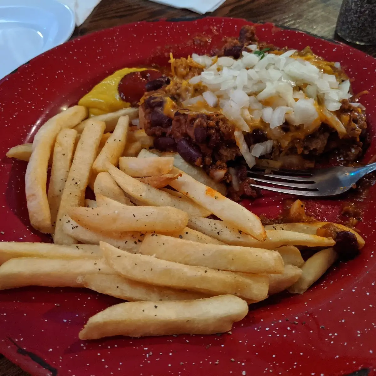 Chili Cheeseburger and Fries