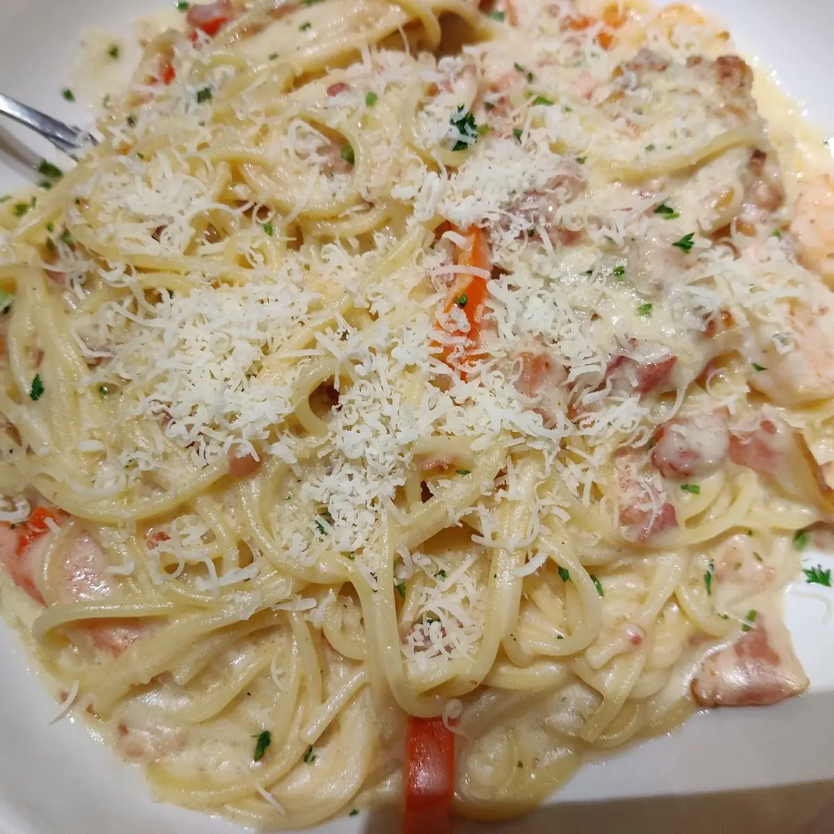 Chicken & Shrimp Carbonara