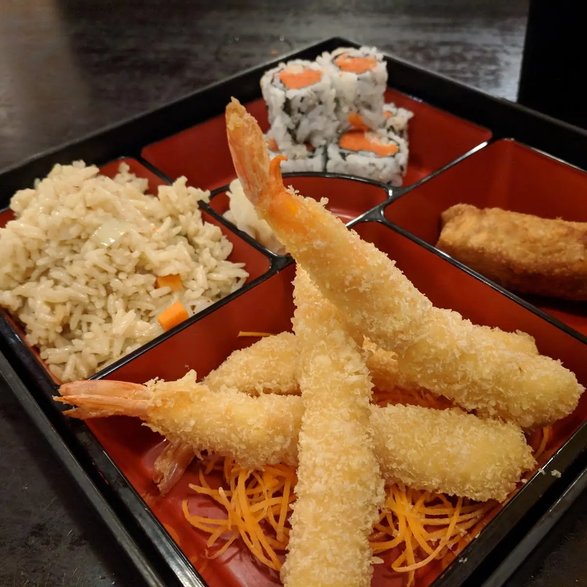 Fried Shrimp Tempura and Sushi Combo