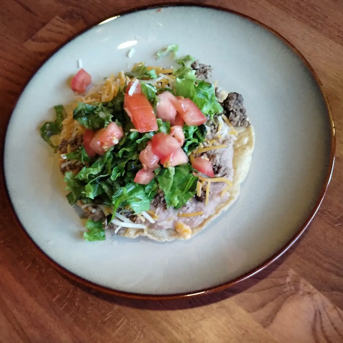 Bean and Beef Tostada