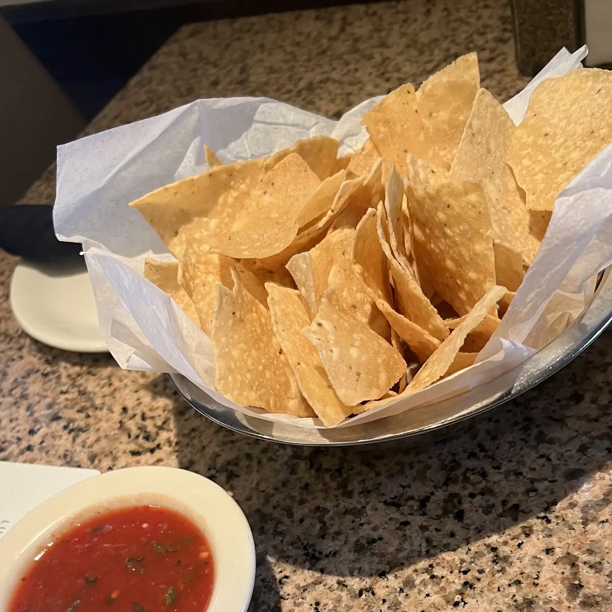 Chips Salsa and Black Beans