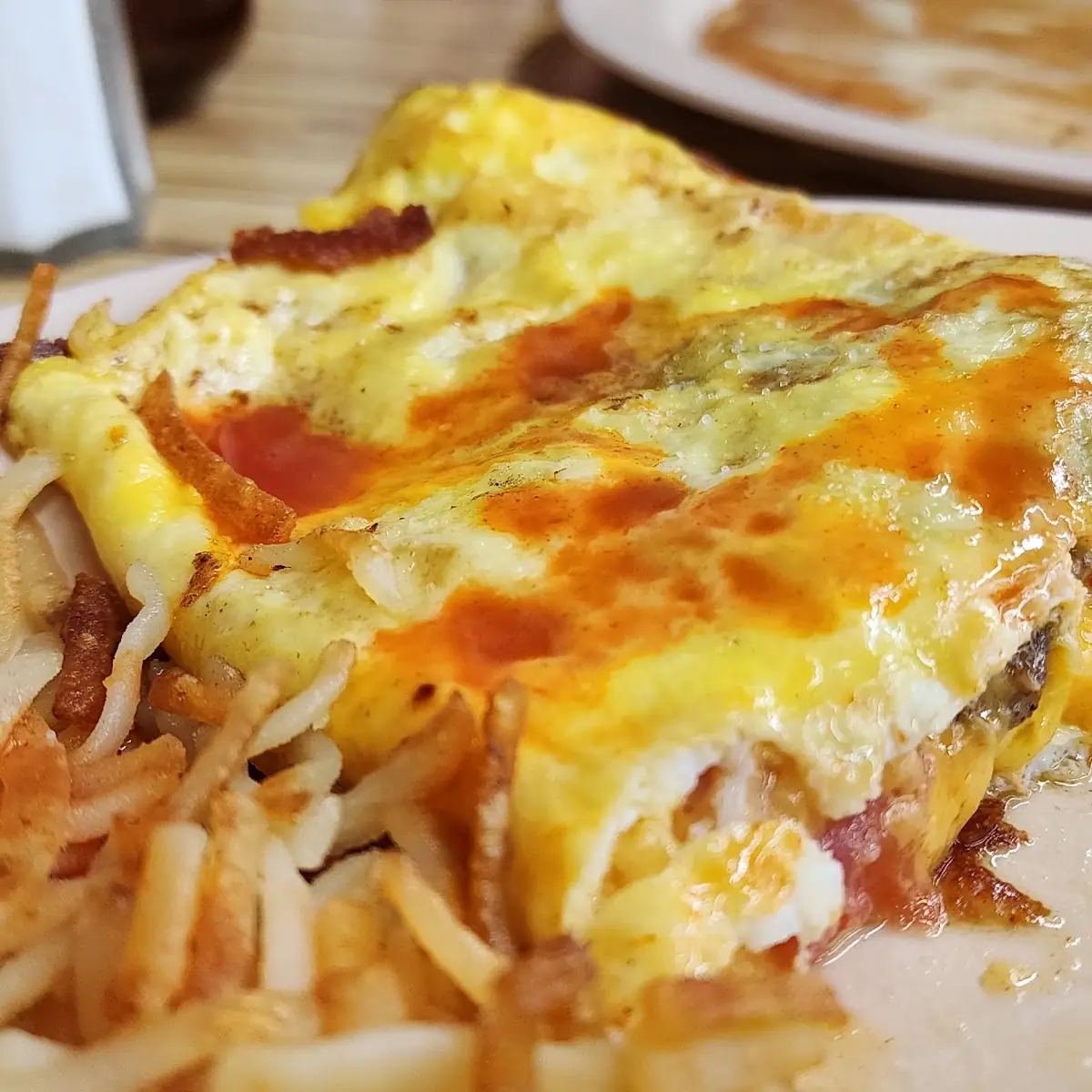 Sausage and Cheese Omelette Add Tomatoes