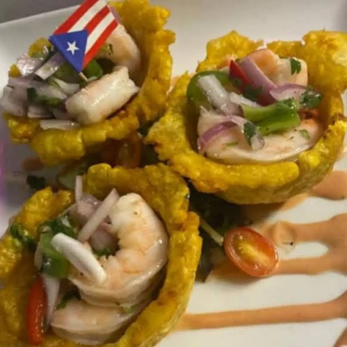 Tostones Rellenos Con Camarones