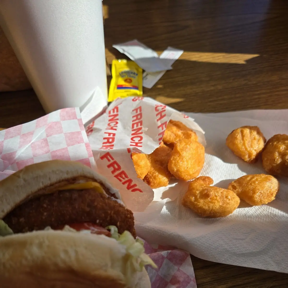 Crab Sandwich and Corn Nuggets