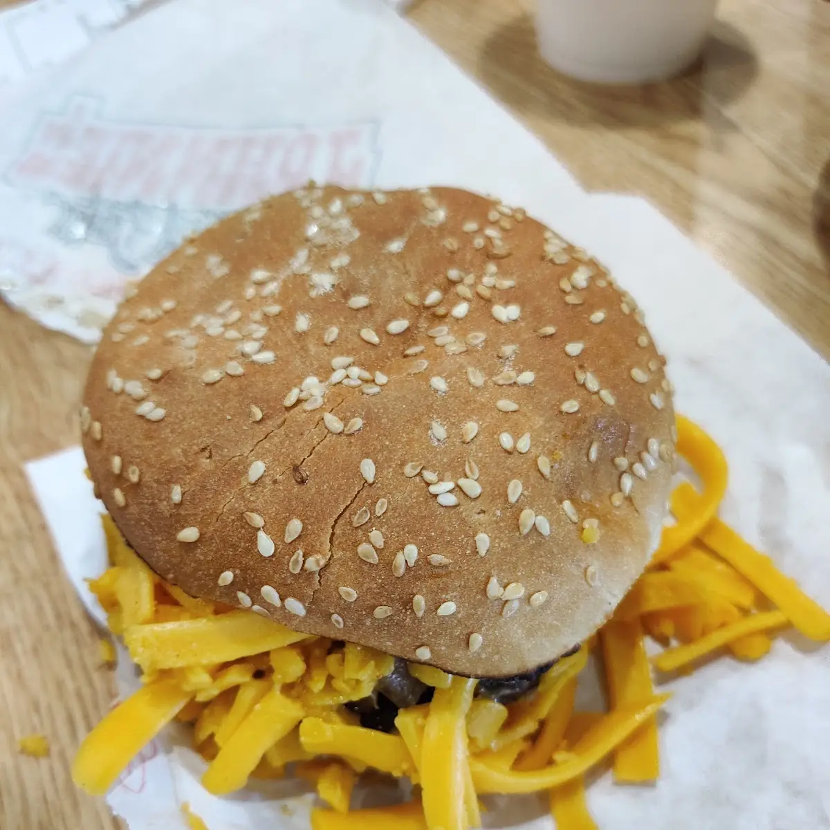 Cheese Burger with Grilled Onions