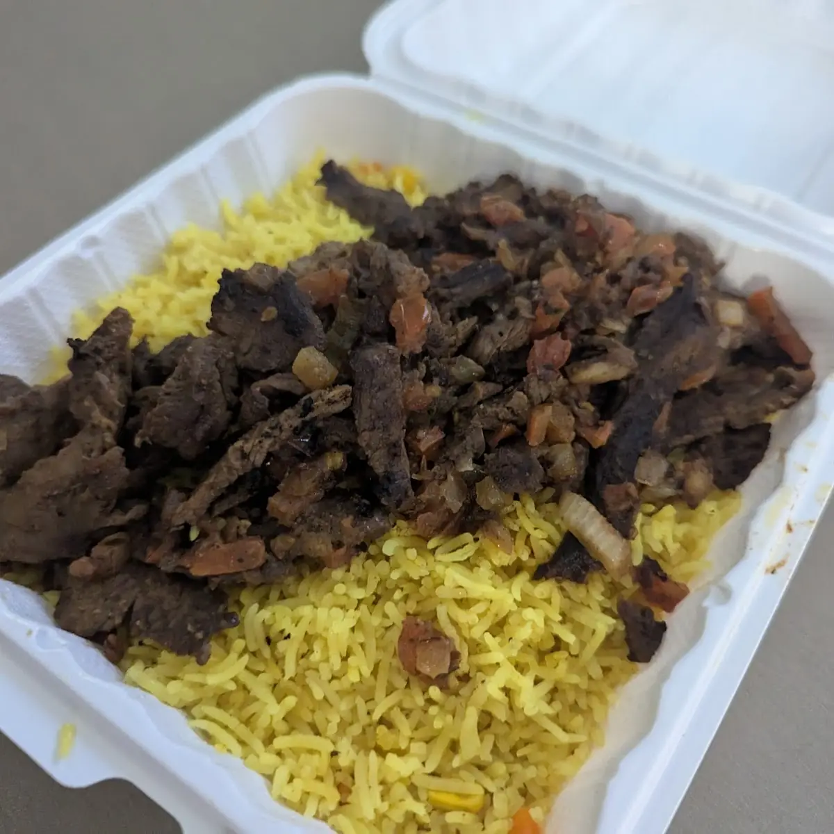 Grilled Beef with Yellow Rice