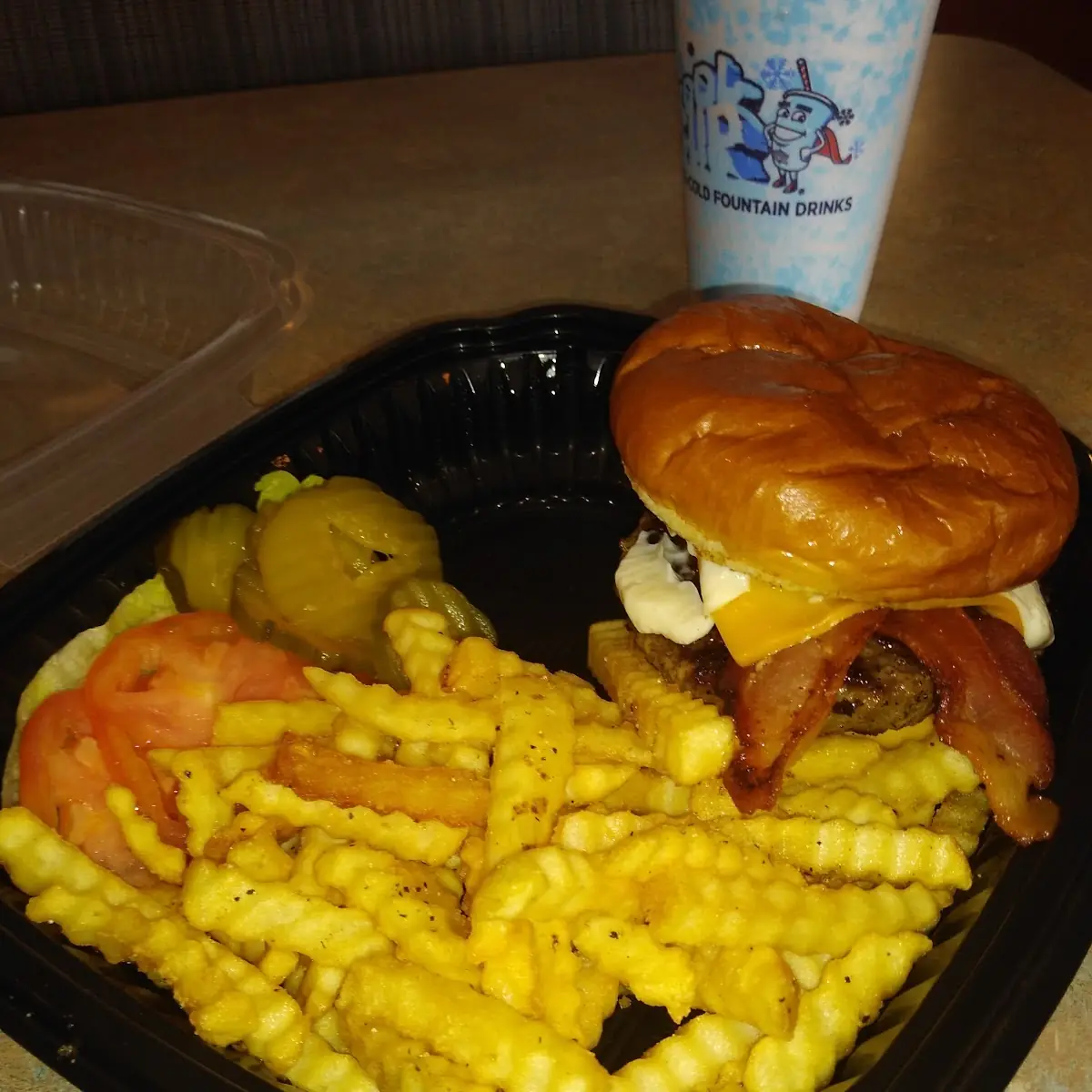 Double Bacon Cheeseburger with Fries