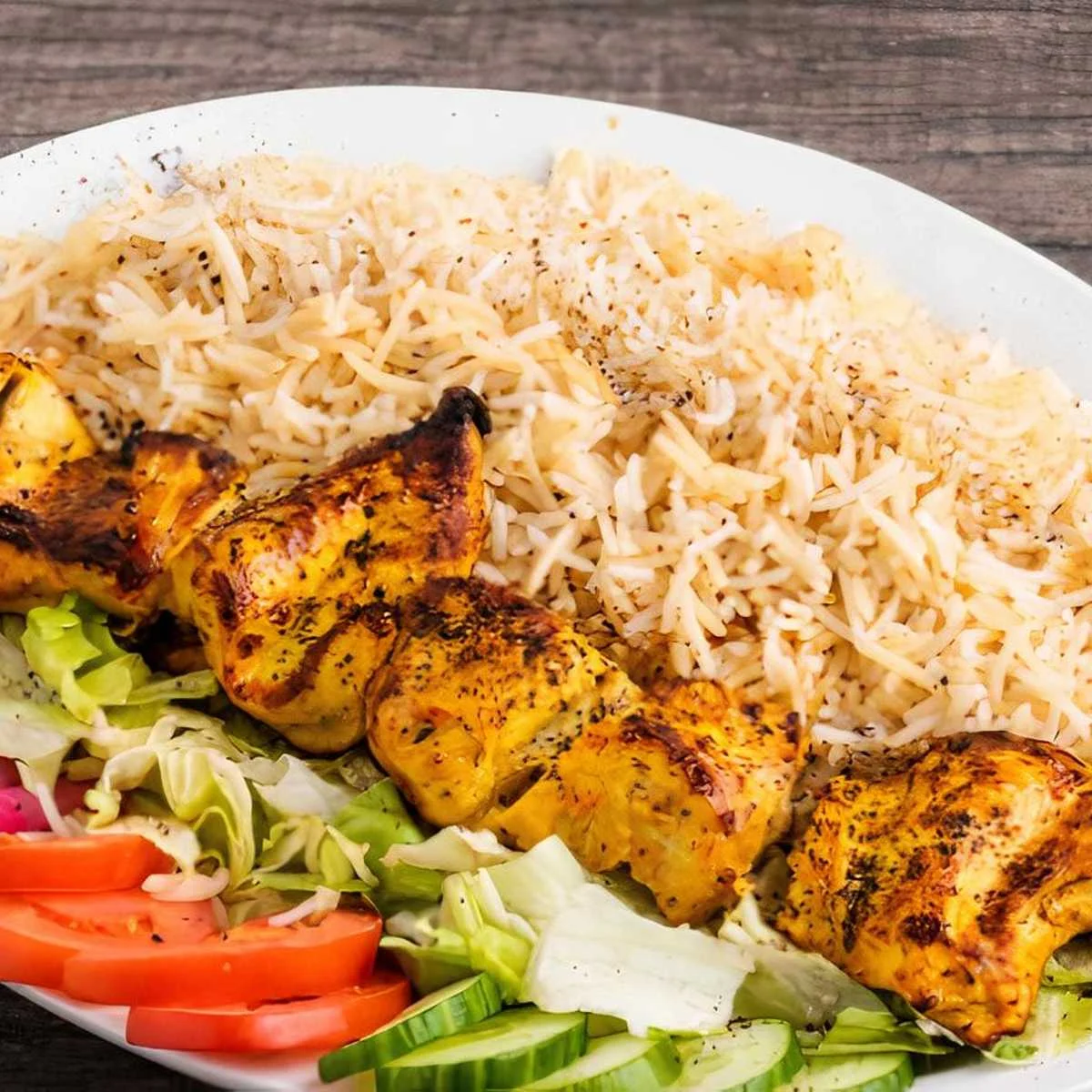 Chicken Kebab with Rice Platter