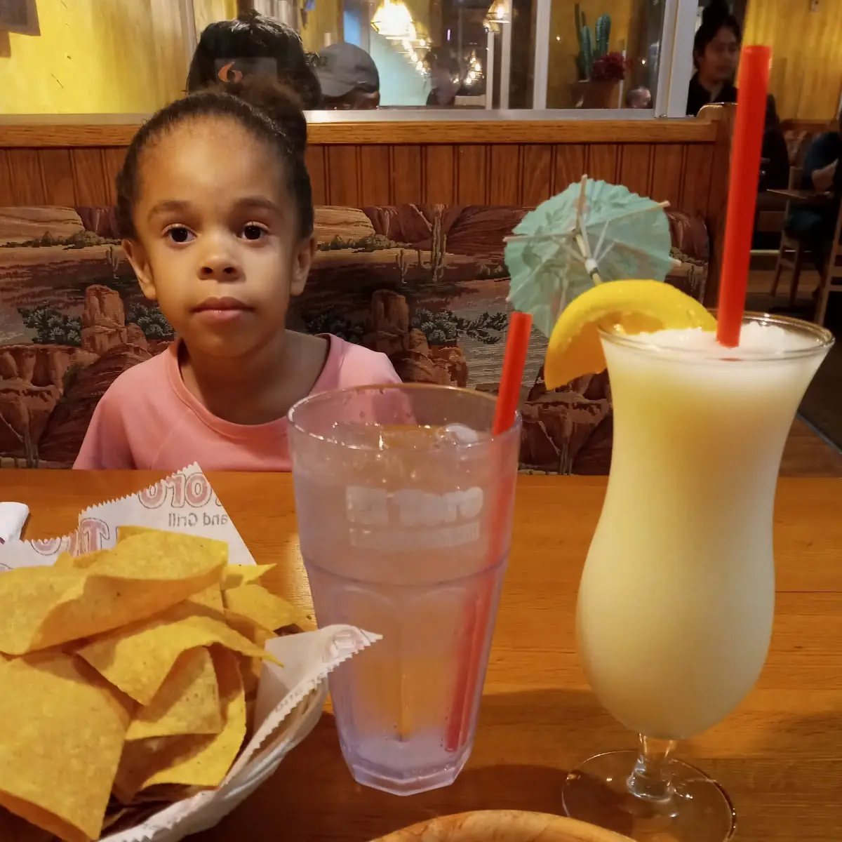 Chips and Salsa & Virgin Pina Colada