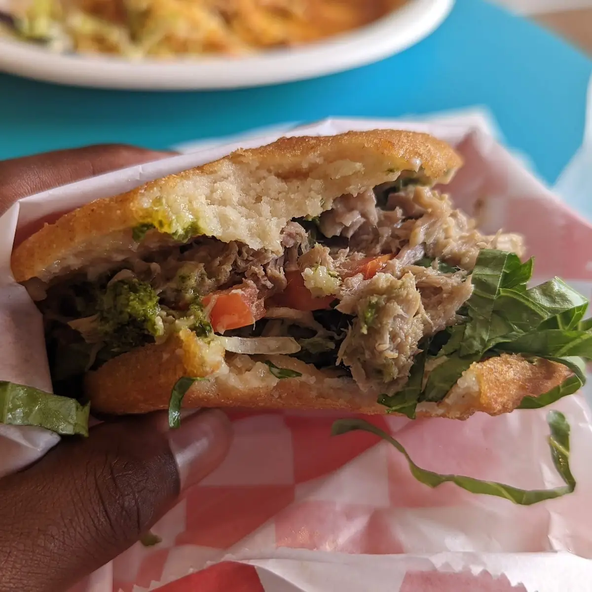 El Cochinito Pork Arepa