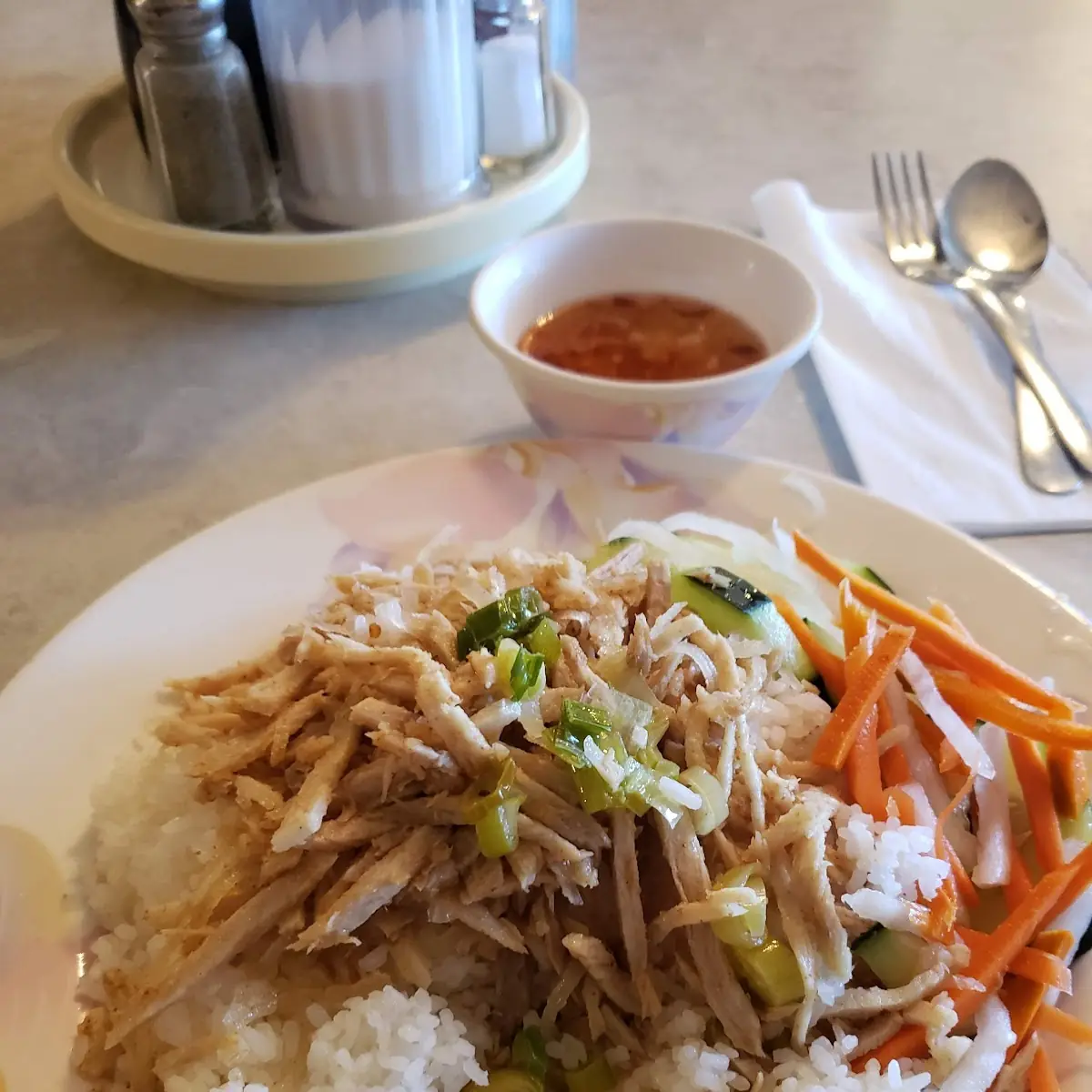Broken Rice with Shredded Pork