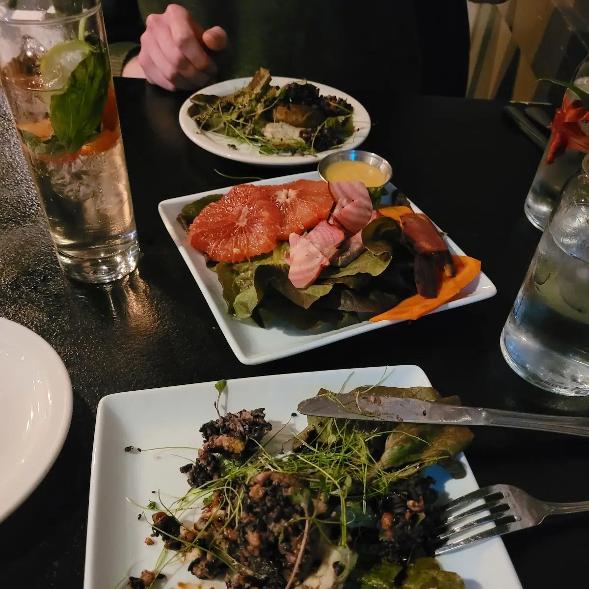Stuffed Mushrooms & Pink Salad