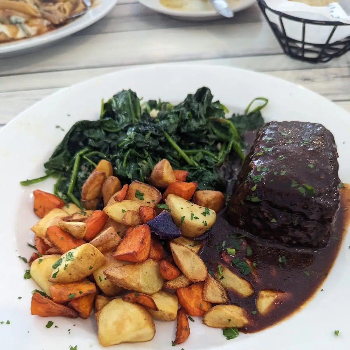Short Ribs and Spinach