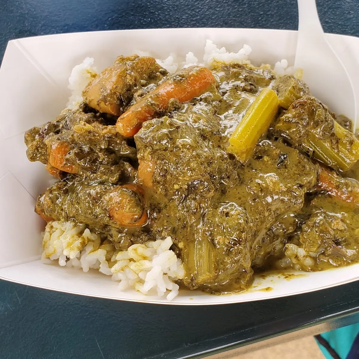 Curry Chicken with Luau Leaves