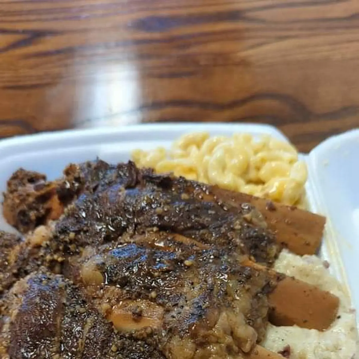 Beef Ribs Mac N Cheese and Mashed Potatoes