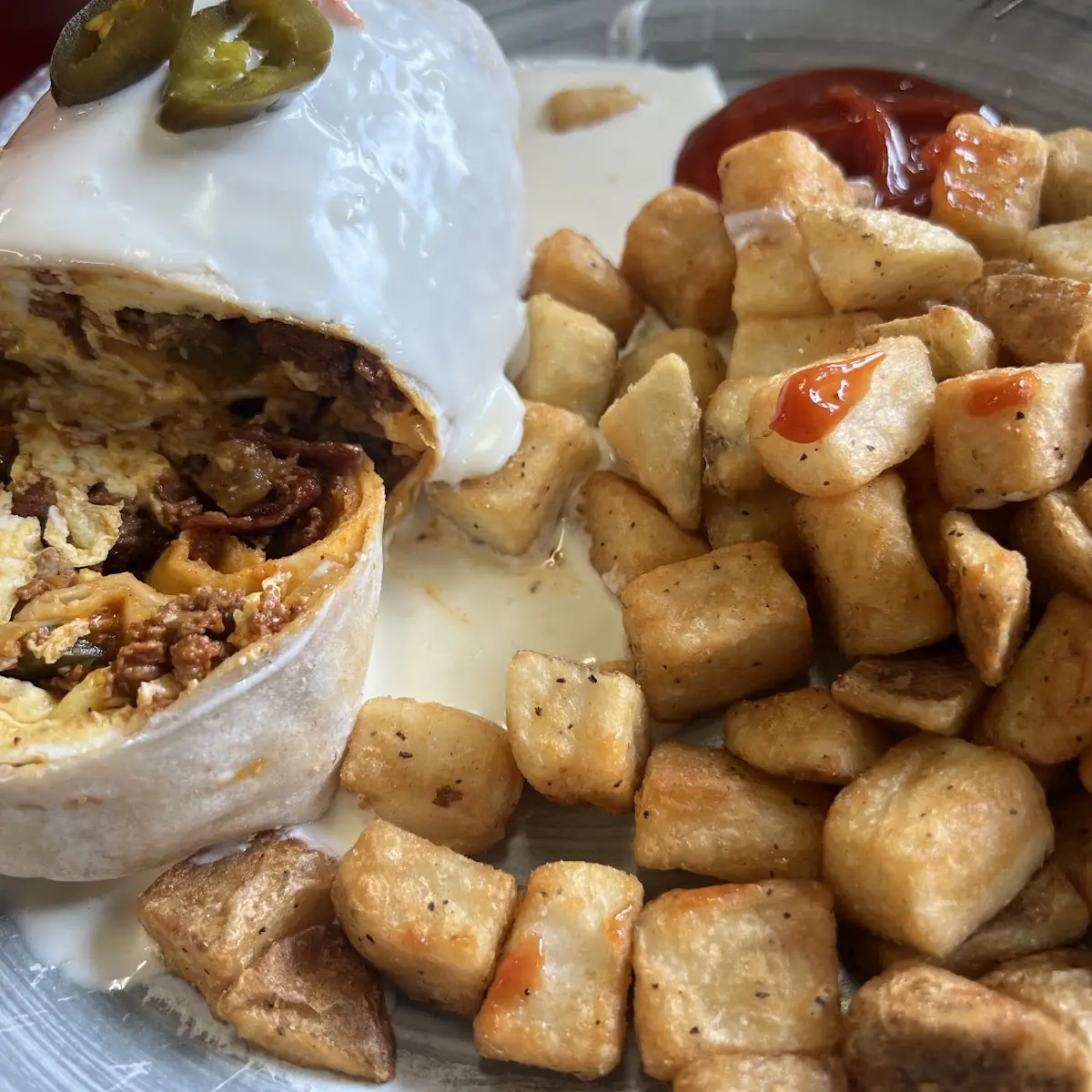 Breakfast Burrito Chorizo and Eggs