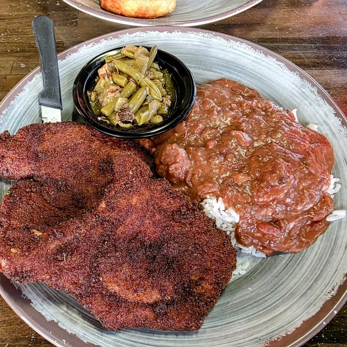 Fried Pork Chops Red Beans and Rice