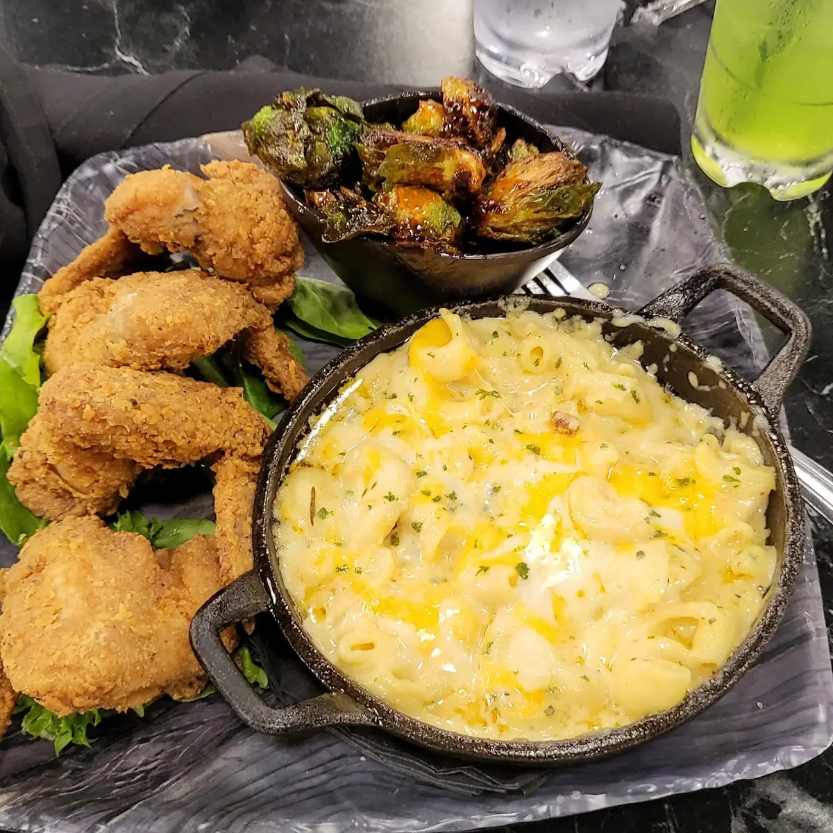 Chicken Wings and Mac and Cheese