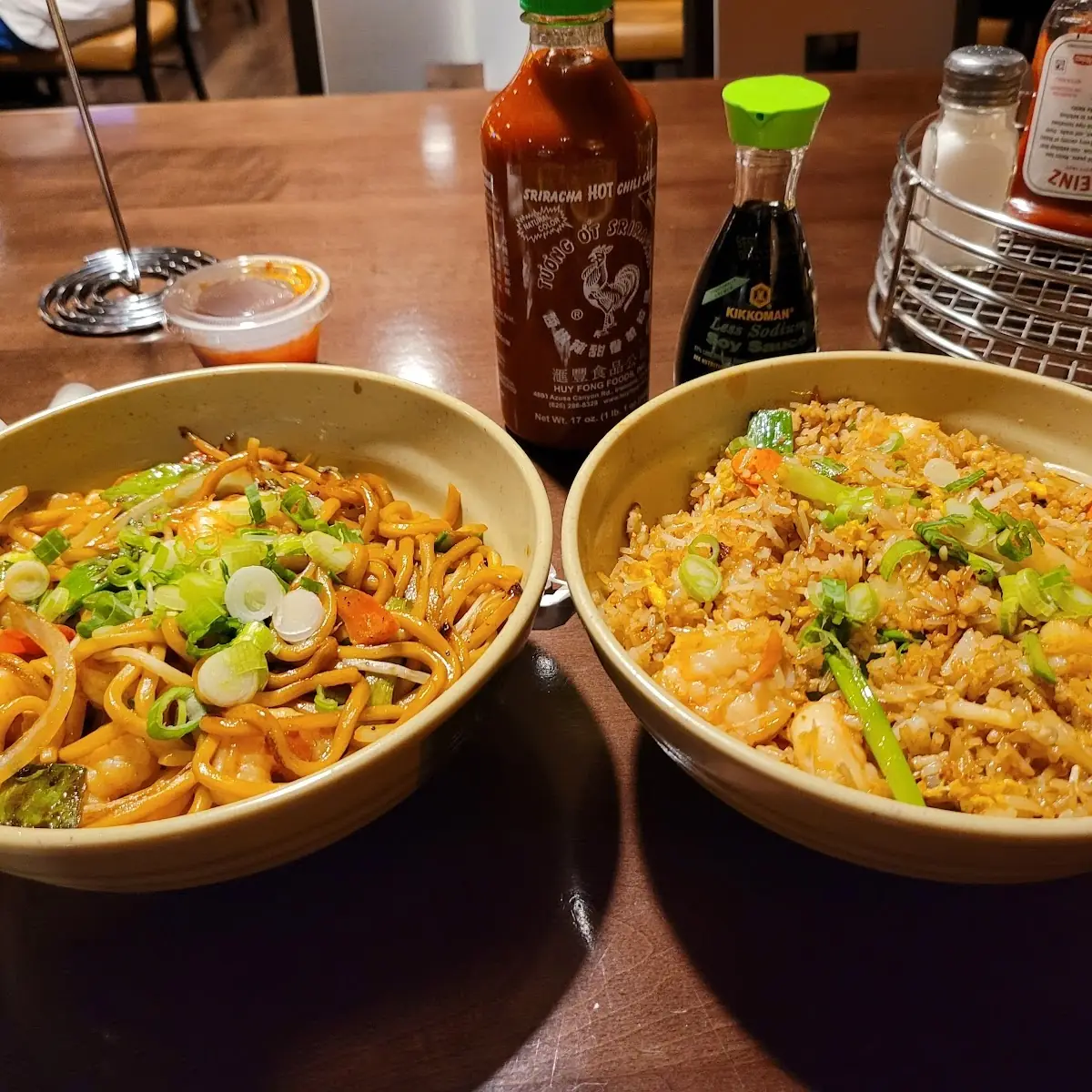 Shrimp Fried Chow Mein and Shrimp Fried Rice