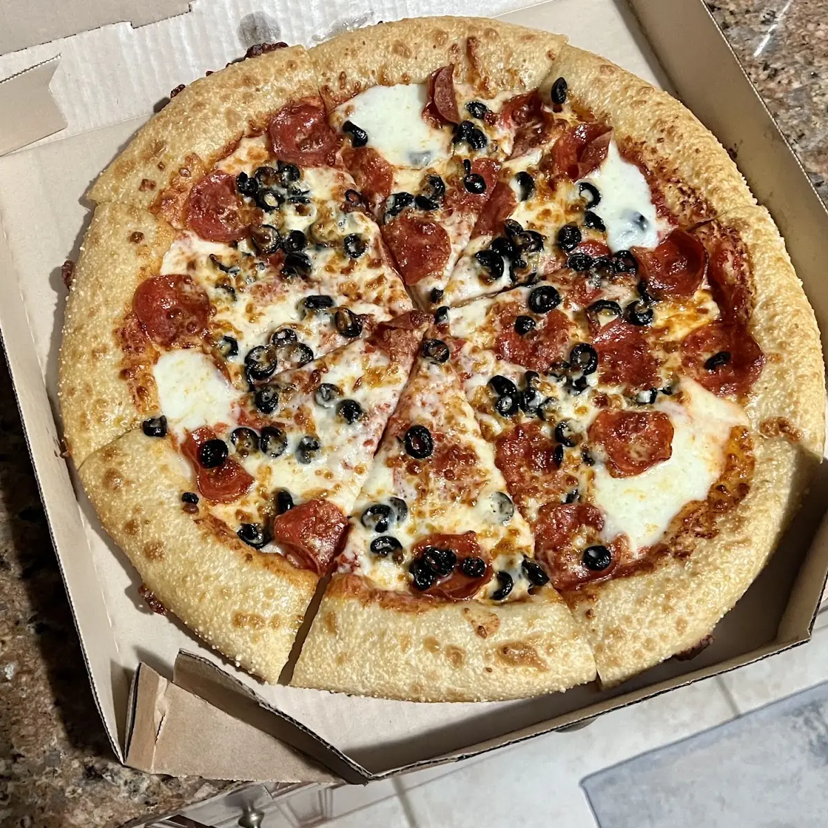 Stuffed Crust Pepperoni Olive Pizza