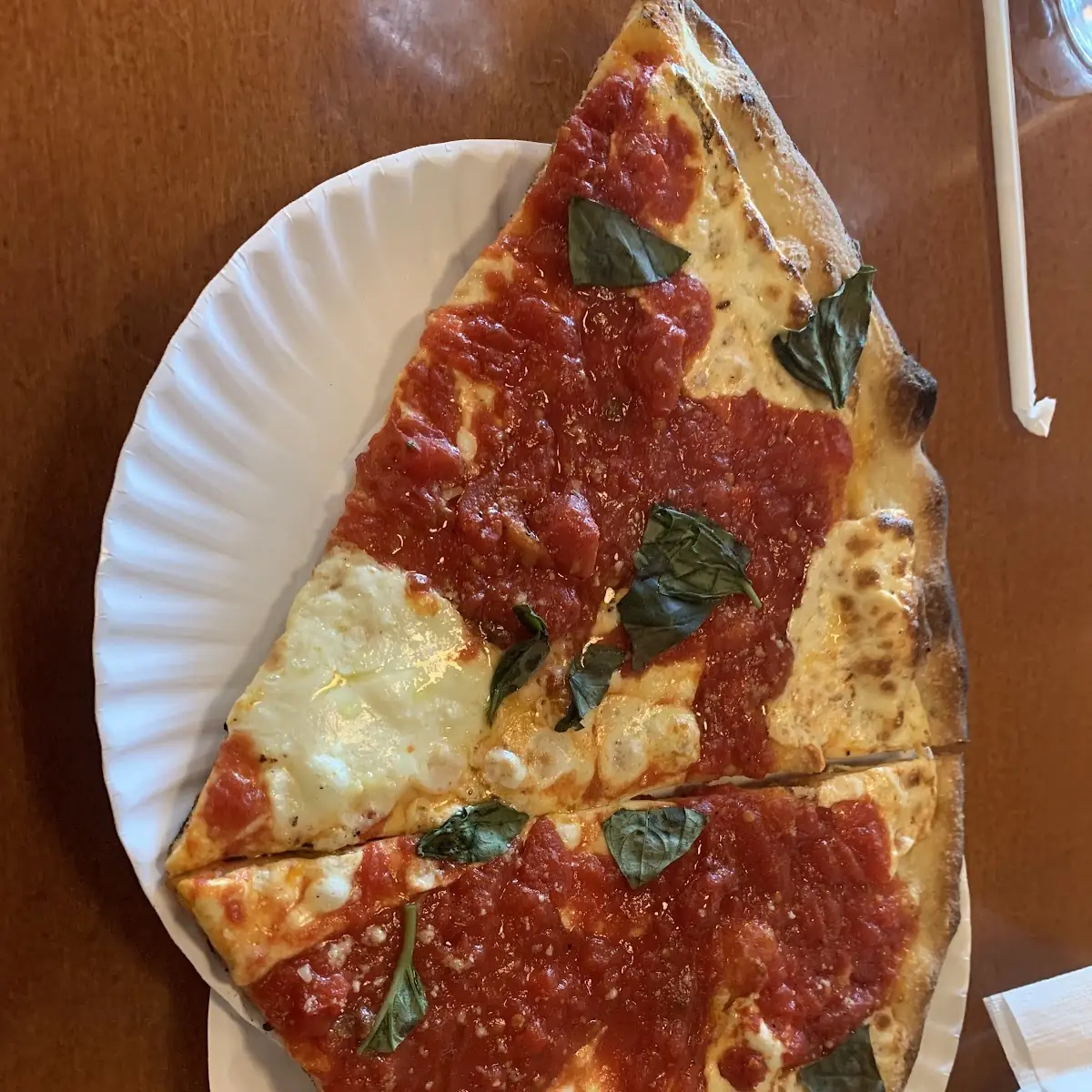 Red Sauce Pizza Slice with Basil